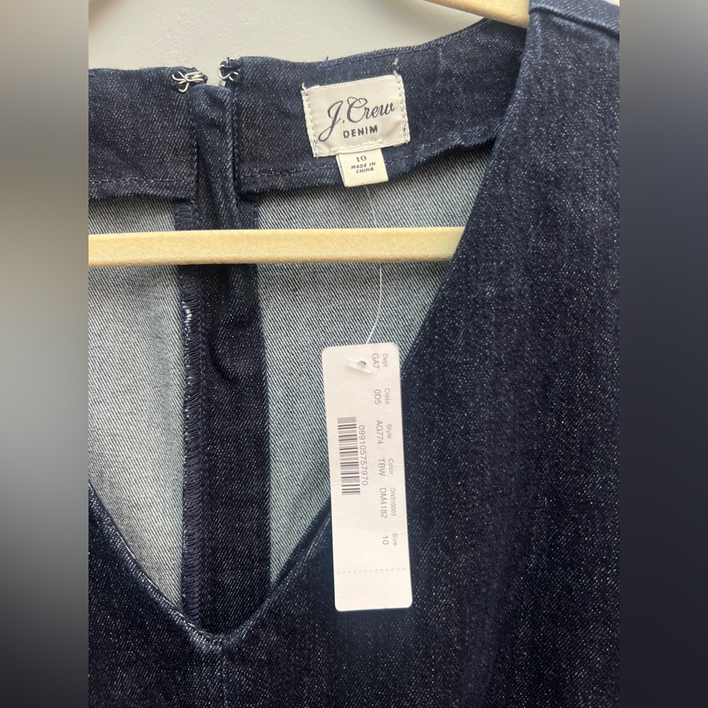 *New* JCrew Denim Jumpsuit, Size 10 - Picture 9 of 10